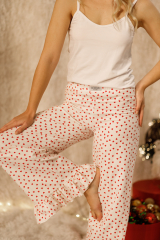 Піжама REMI новорічна з рюшами з принтом сердечка на білому фоні , фото 5