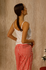 Піжама REMI новорічна з рюшами з принтом червона клітинка , фото 7