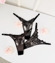 Набір трусиків стрінгів Princess box на регуляторах в чорному кольорі , фото 6