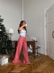 Піжама REMI з рюшами з принтом червона клітинка , фото 7