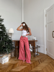 Піжама REMI з рюшами з принтом червона клітинка , фото 6