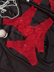 Набір трусиків-бразилійок PRINCESS BOX у червоному кольорі , фото 2