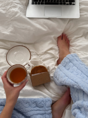 Махровий халат Embrace в блакитному кольорі, фото 5