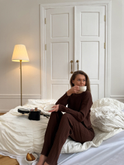 Піжама IRIS в коричневому кольорі довга, фото 5