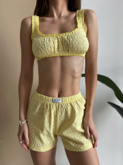 Піжама REBECA з натуральної тканини в жовтому кольорі , фото 2