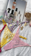 Набір різнокольорових мереживних трусиків Princess box на регуляторах з 5 шт, фото 3