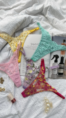 Набір різнокольорових мереживних трусиків Princess box на регуляторах з 5 шт, фото 1