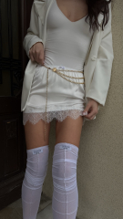 Панчохи з сітки Rosie в білому кольорі , фото 4