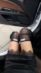 Панчохи з сітки Rosie в чорному кольорі , фото 1