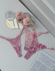 Набір трусиків стрінгів Princess box на регуляторах в рожевому кольорі , фото 8