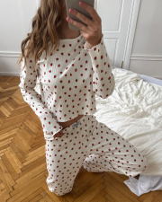 Піжама з натуральної тканини Iris з принтом полунички довга, фото 7