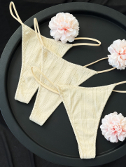 Набір трусиків з натуральної тканини Susan в бежевому кольорі, фото 5