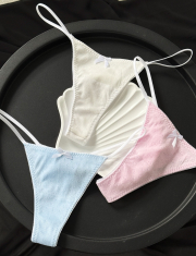 Набір трусиків з натуральної тканини Gloria (рожеві, блакитні, білі) , фото 6