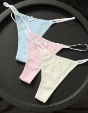 Набір трусиків з натуральної тканини Gloria (рожеві, блакитні, білі) , фото 4