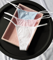 Набір трусиків з натуральної тканини Gloria (рожеві, блакитні, білі) , фото 1