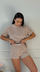 Піжама Teddy в бежевому кольорі укорочена , фото 1