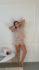 Піжама Teddy в бежевому кольорі укорочена , фото 4