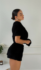 Піжама Teddy в чорному кольорі укорочена , фото 4