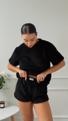 Піжама Teddy в чорному кольорі укорочена , фото 5