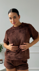 Піжама Teddy в коричневому кольорі укорочена, фото 6