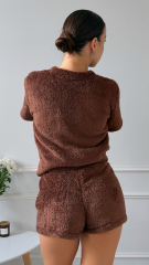 Піжама Teddy в коричневому кольорі укорочена, фото 5