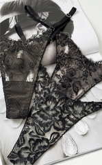 Набір трусиків стрінгів Princess box на регуляторах в чорному кольорі , фото 1