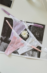 Кольорові трусики EVA в білому кольорі з кольоровим мереживом , фото 1