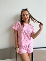 Julia рожеві сердечка майка та шортики розмір XS №263, фото 1