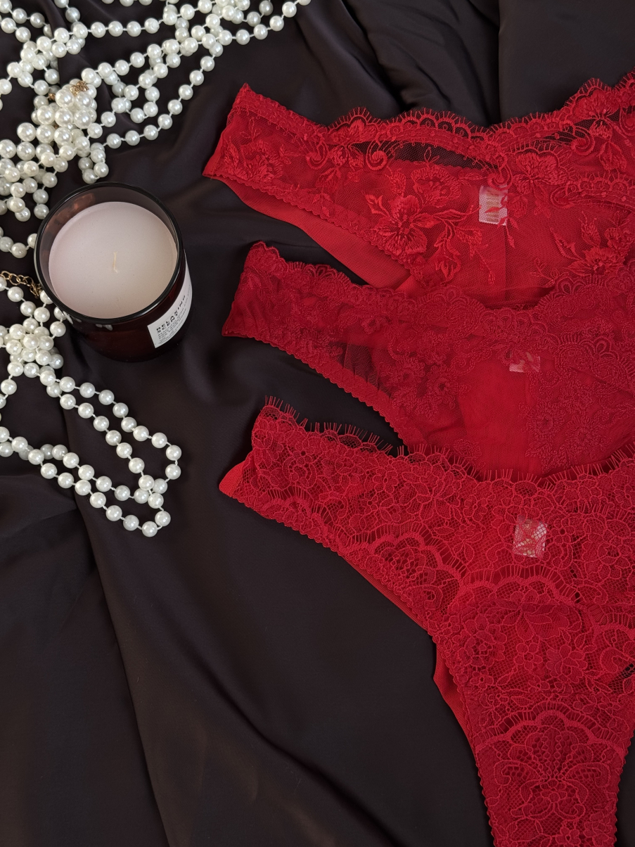 Набір трусиків-бразилійок PRINCESS BOX у червоному кольорі , фото 18