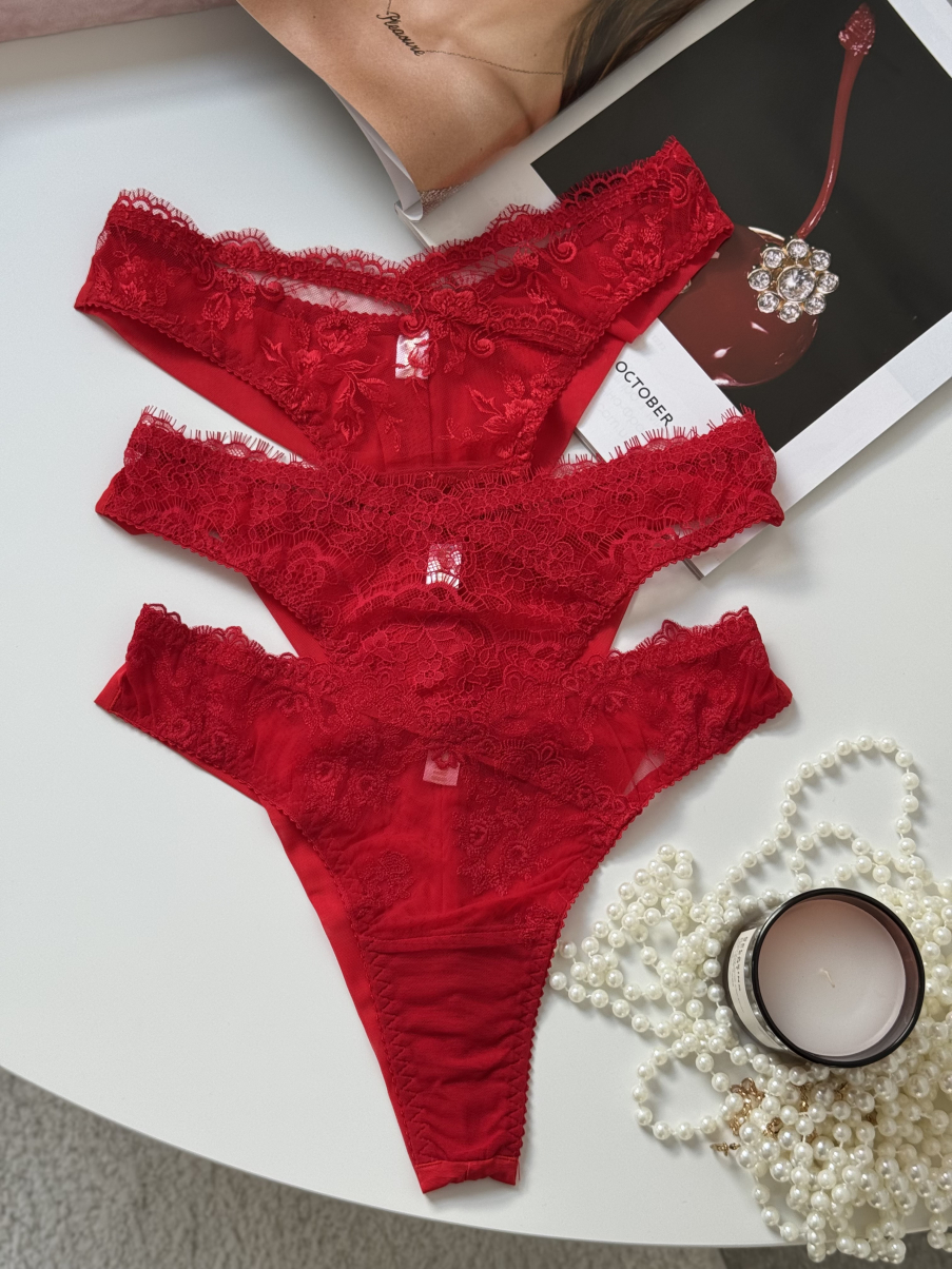 Набір трусиків-бразилійок PRINCESS BOX у червоному кольорі , фото 13