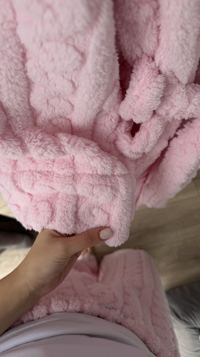 Махровий халат Embrace в рожевому кольорі , фото 14