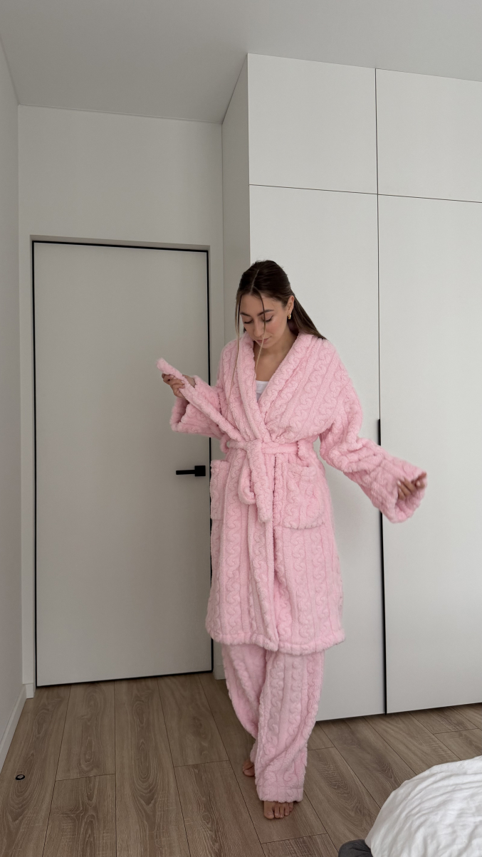 Піжама Embrace з махри в рожевому кольорі , фото 18