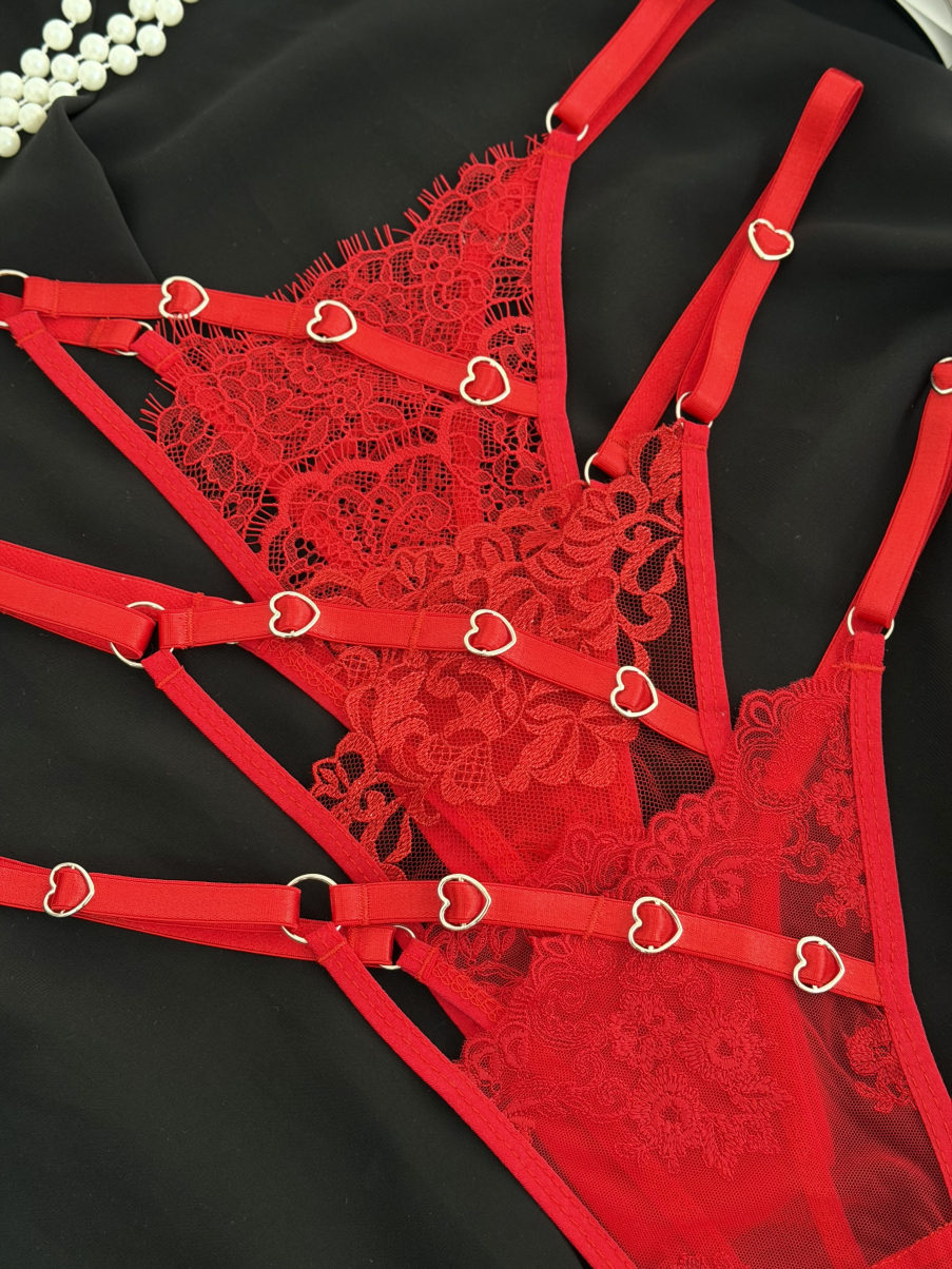 Набір трусиків з декоративними сердечками в червоному кольорі Valentines , фото 12