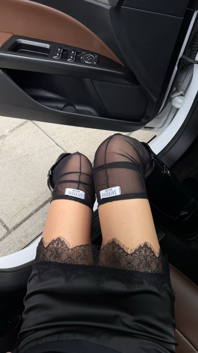 Панчохи з сітки Rosie в чорному кольорі , фото 7