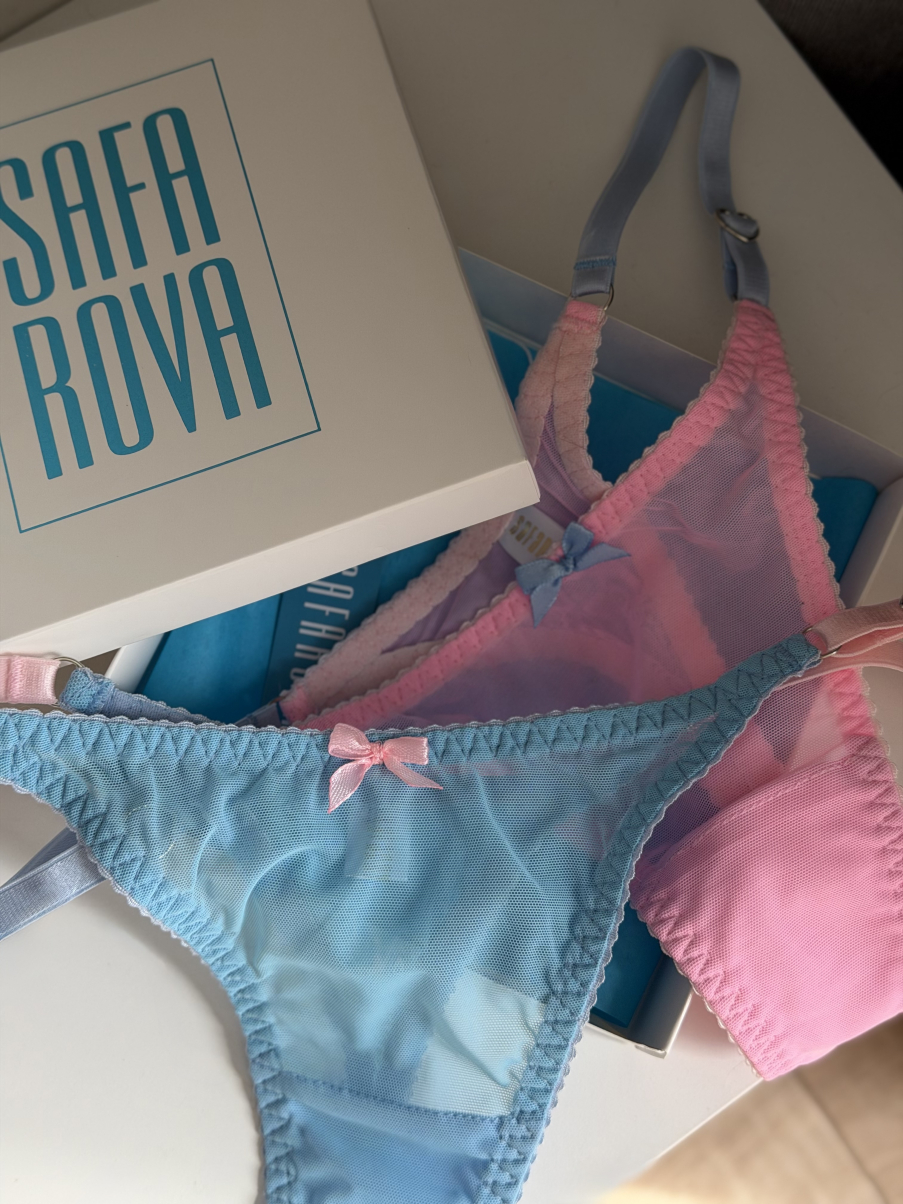 Набір кольорових трусиків з сітки Bliss рожеві+блакитні, фото 11