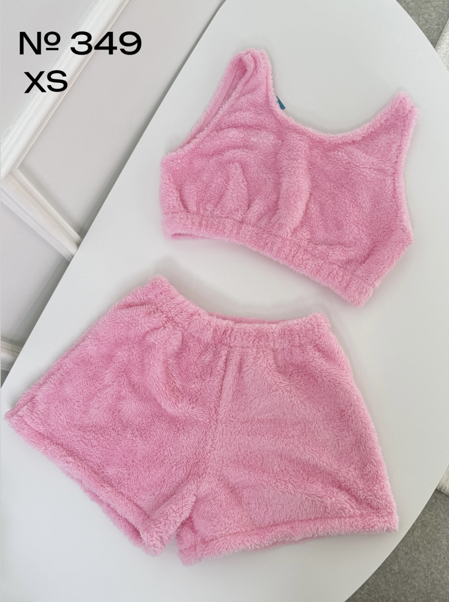 Піжама рожева Teddy коротка розмір XS 349, фото 1