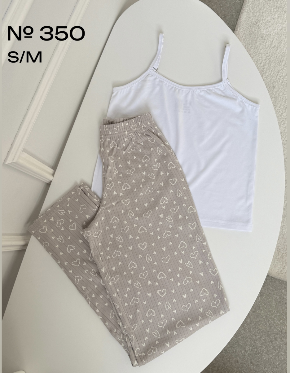 Піжама з натуральної тканини з штанами розмір S-M 350, фото 1