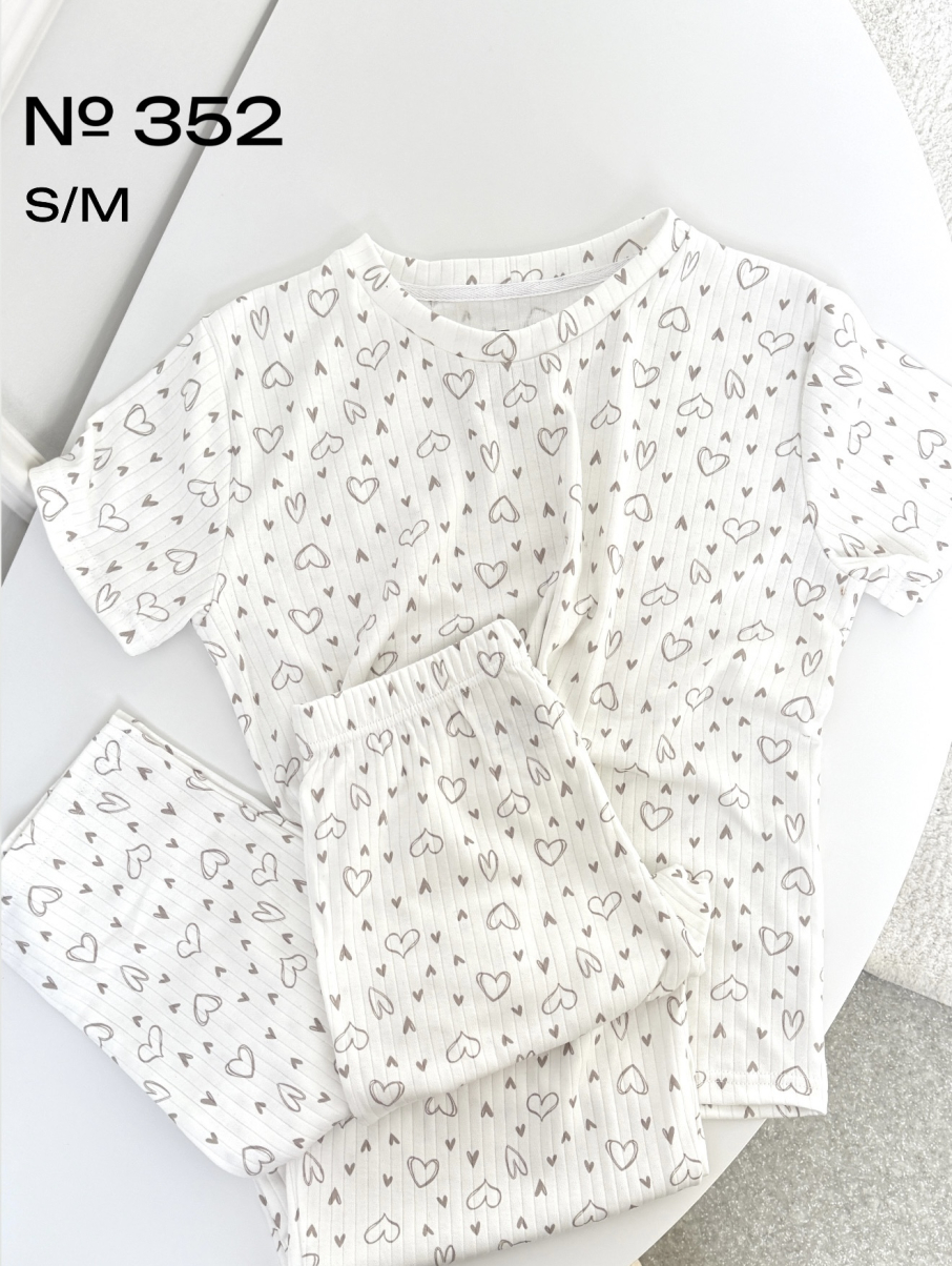 Піжама з натуральної тканини з штанами розмір S-M 352, фото 1