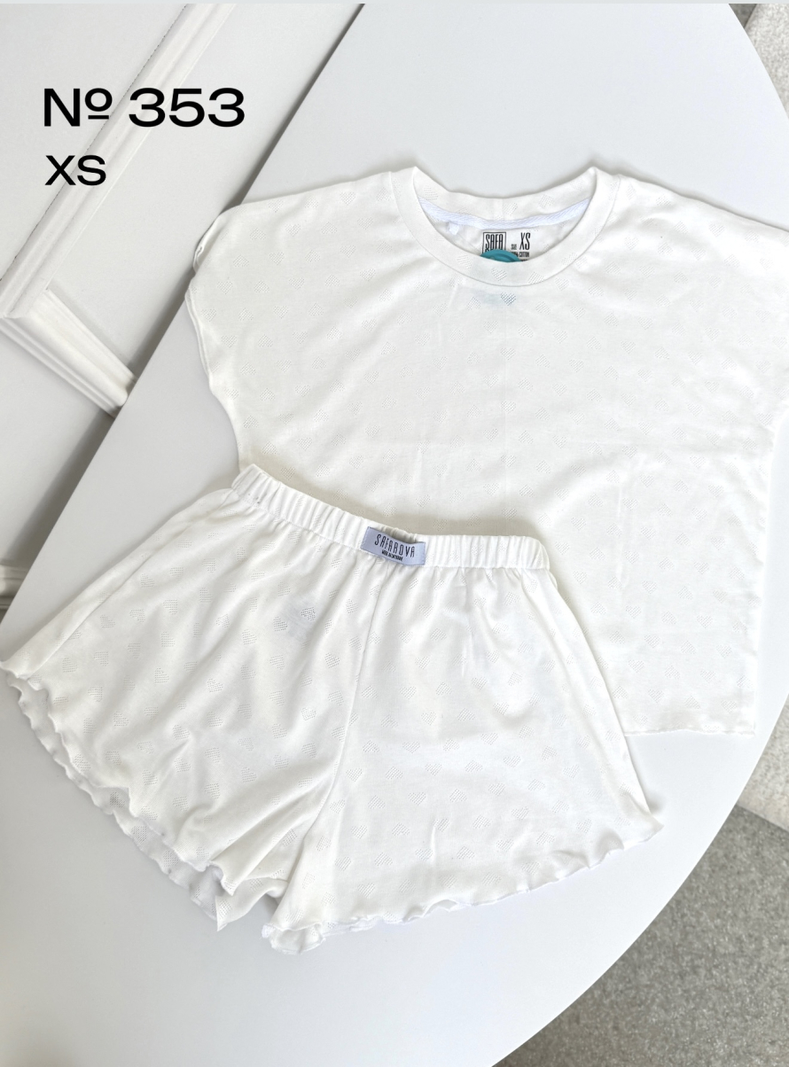 Піжама з натуральної тканини Susan біла XS 353, фото 1