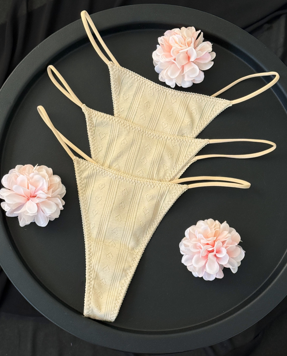 Набір трусиків з натуральної тканини Susan в бежевому кольорі, фото 6