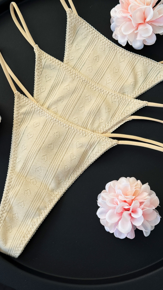 Набір трусиків з натуральної тканини Susan в бежевому кольорі, фото 8