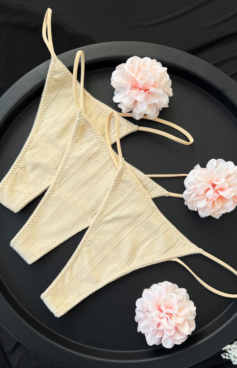 Набір трусиків з натуральної тканини Susan в бежевому кольорі, фото 7