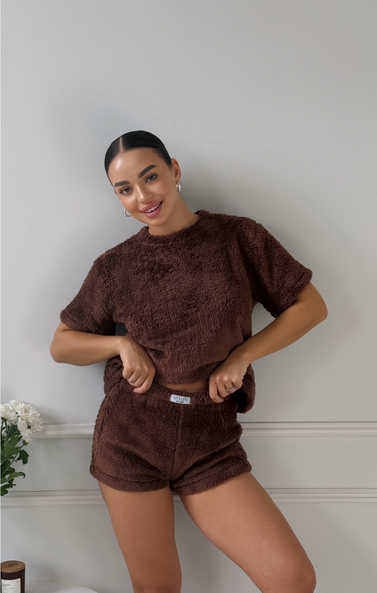 Піжама Teddy в коричневому кольорі укорочена, фото 8