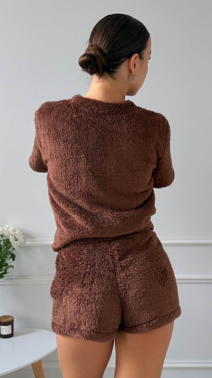 Піжама Teddy в коричневому кольорі укорочена, фото 12