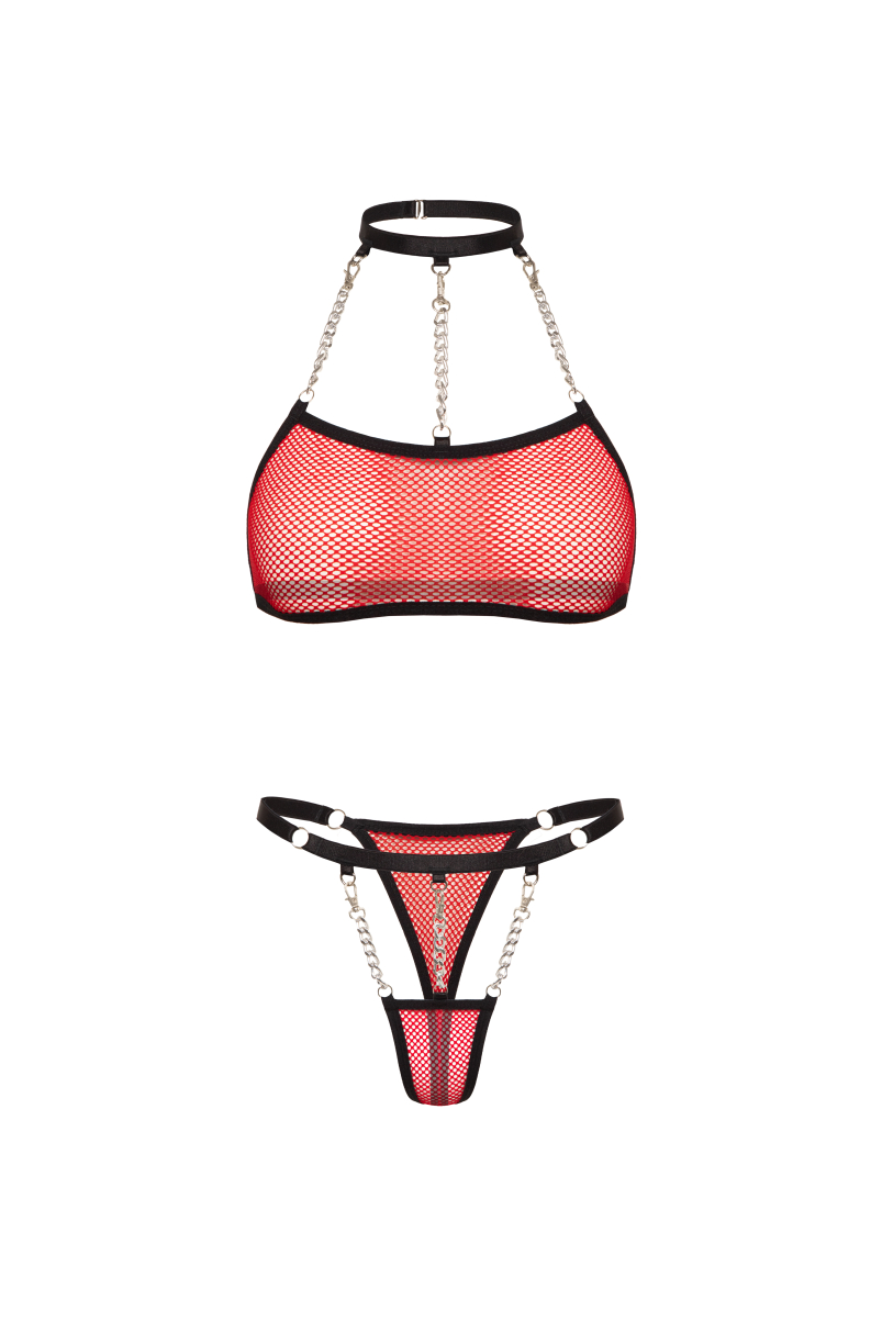 Комплект білизни Undine в червоному кольорі розмір XS №40, фото 1