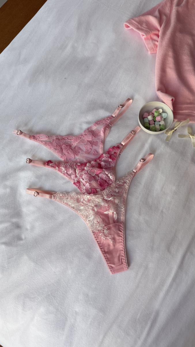 Набір трусиків стрінгів Princess box на регуляторах в рожевому кольорі , фото 17