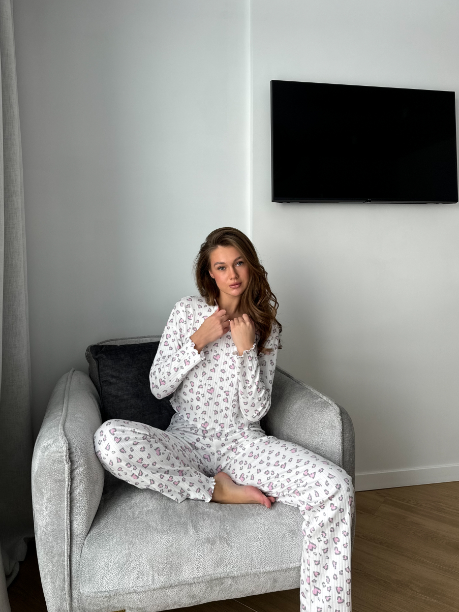 Піжама Iris рожевий леопард кофта та штани розмір XS №311, фото 1