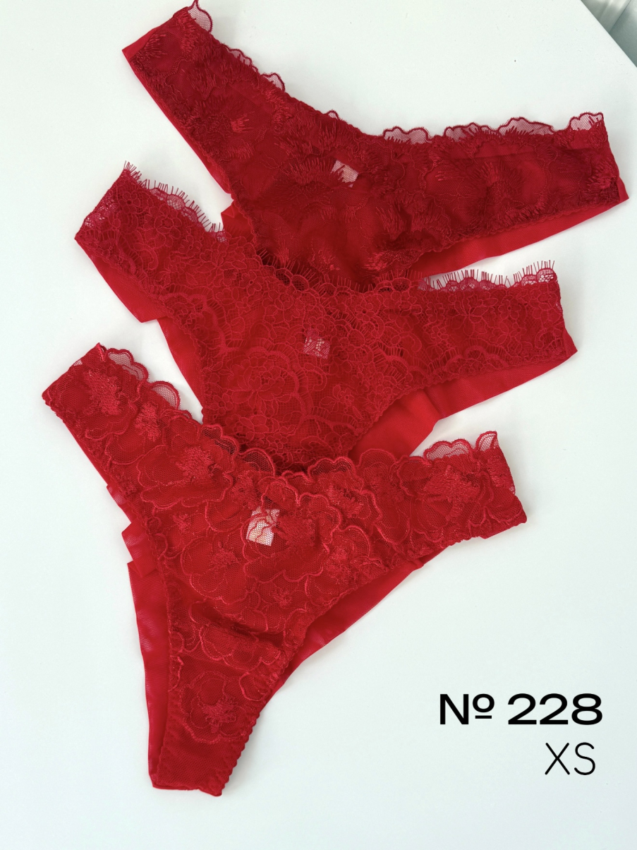 Набір трусиків в червоному кольорі розмір XS №228, фото 1