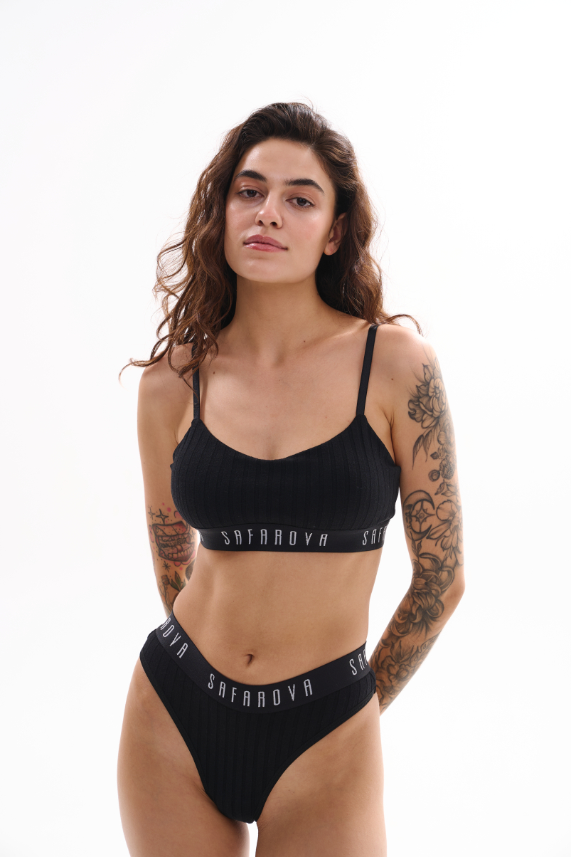 Комплект в рубчик чорний SAFAROVA , фото 3