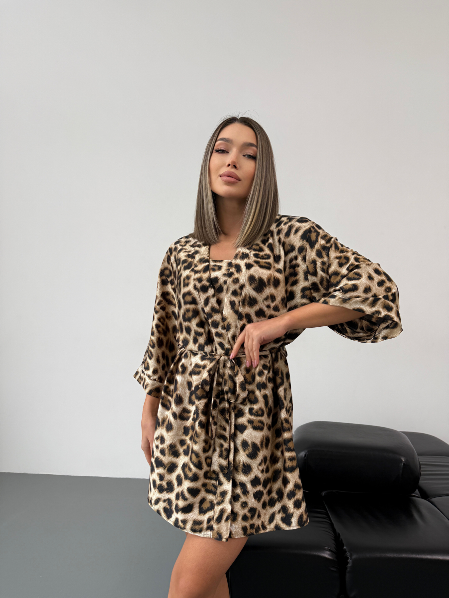 Халат з принтом леопард в розмірі S-M №282, фото 1